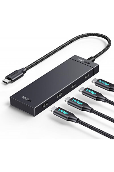 Ugreen Διανομέας USB-C CM806, 4 x USB-C, 0.5μ, Μαύρο