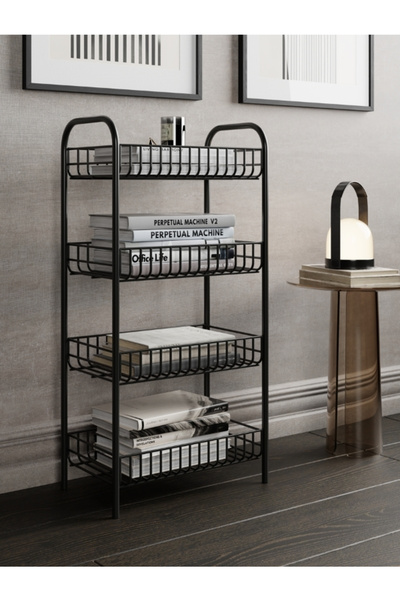 Emkatex 4 Katlı Kitaplık,Sebzelik,Banyo,Mutfak Çok Amaçlı Raf (80x40x23 cm)