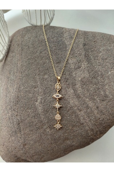 lavantebutik Zircon Stone Luck Y Necklace