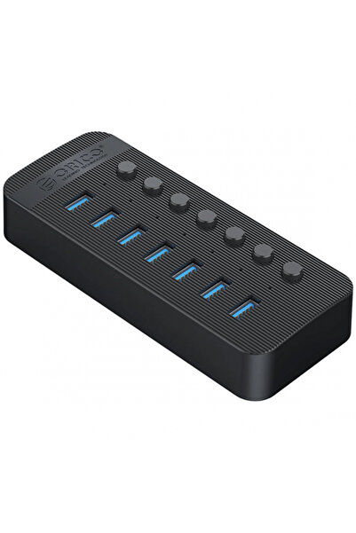 Orico Hub USB CT2U3-7AB, 7 x USB-A 3.0, Negru