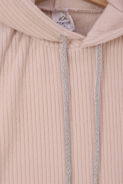 monox Girl's Glitter Drawstring F Corded Fabric Fleece Set