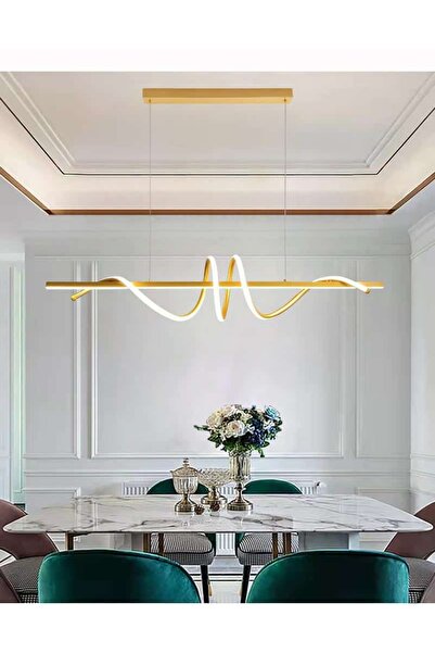 LaKasa LED Chandelier LuminEdge with Remote, Dimmable, Modern Design, Gold, 48W