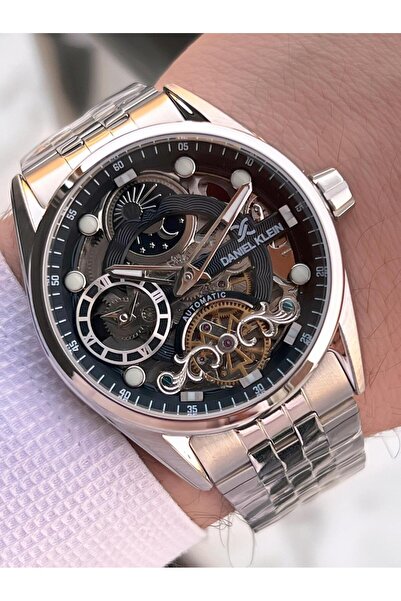 Daniel Klein Men's Wristwatch with Automatic Mechanism Moonlight and Sun Dial 2 Years Warranty Otm.14266.2
