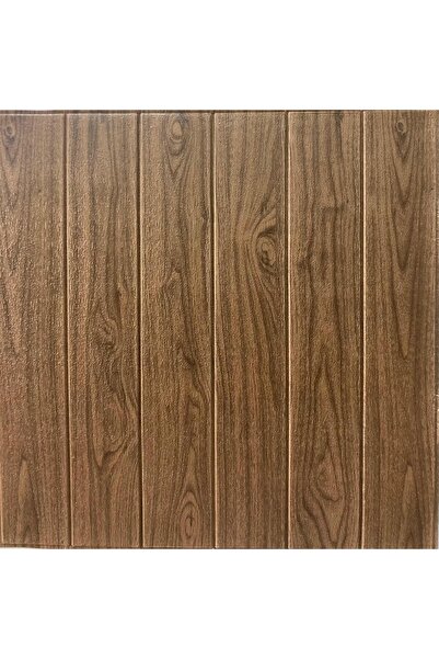 UKAB DEKOR Kendinden Yapışkanlı 3 Boyutlu Ceviz Ahşap Lambiri Görünümlü Dekoratif Duvar Paneli