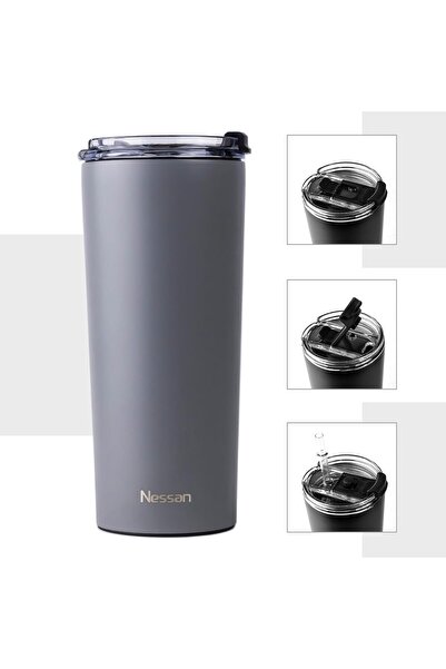 Nissan 600ml Vacuum Insulated Stainless Steel Travel Mug - Gray