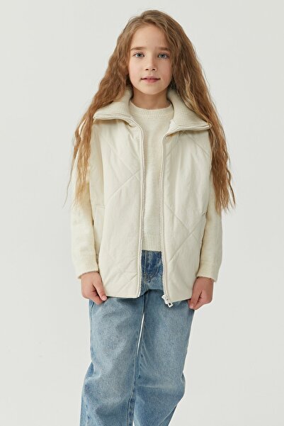 PAULMARK Ribbed Collar Quilted Vest