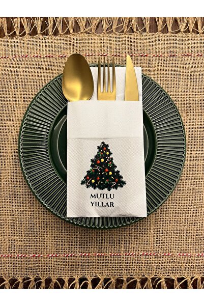 kidspartim شجرة عيد الميلاد، سنة جديدة سعيدة مطبوع، مناديل عيد الميلاد على شك...