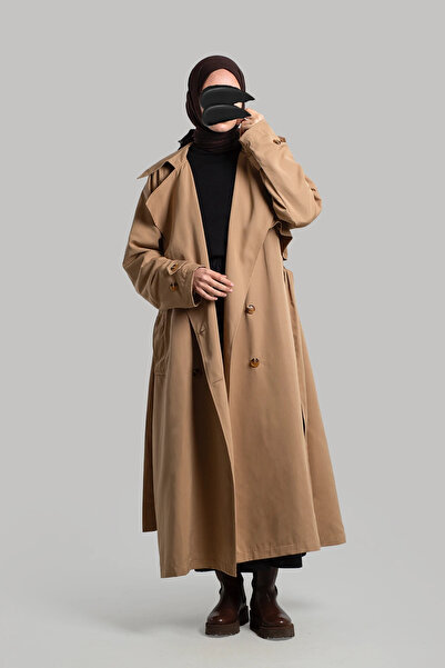 Lemaye Düğmeli Trençkot - Camel