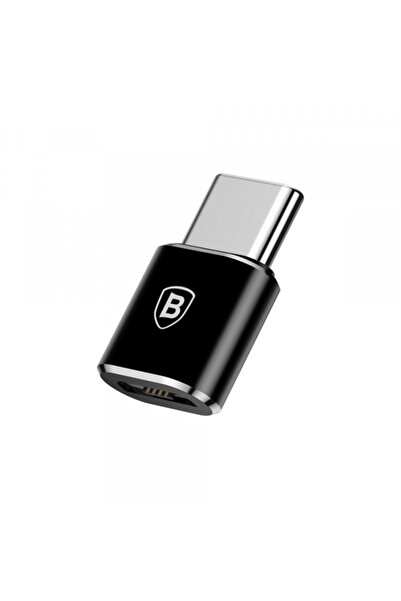 Baseus Adaptor Date si Incarcare microUSB - USB-C Baseus, Negru CAMOTG-01