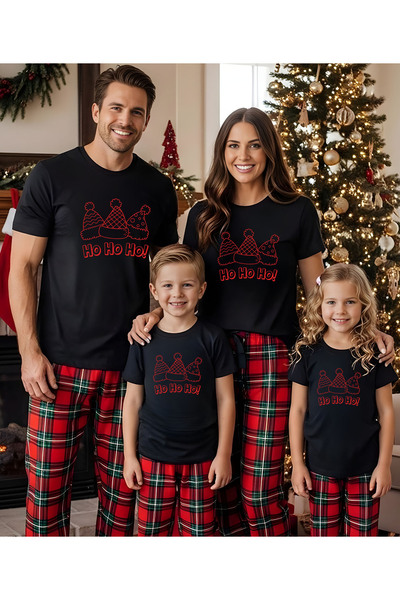 ASELİNDA Ho Ho Ho Printed New Year T-Shirt,Christmas Gift,Family Matching T-Shirt(Add Products to Make Matching)
