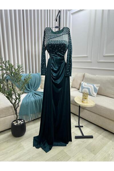 Diva style فستان سهره مخمل تطريز لولو فخم وراقي