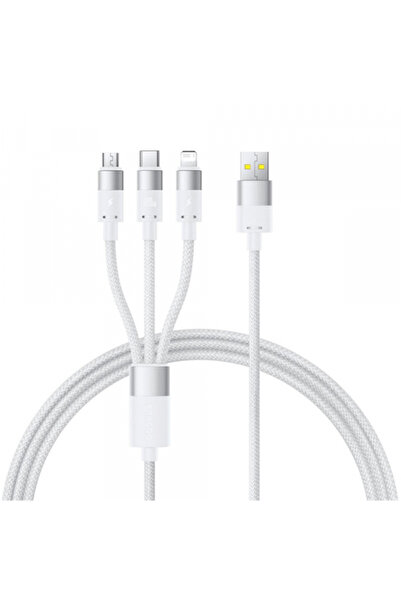 Apple Baseus StarSpeed ​​USB-A - Lightning / microUSB / USB-C Charging Cable, 100W, 1.5m, White