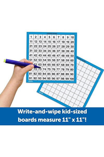 Learning Resources Hundreds Boards, Set of 10, Dry Erase Counting Aids, Ages 5+