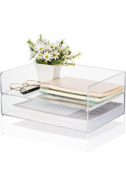 BPA Acrylic Clear Stackable Letter Tray Organizer (315×222×137 mm)