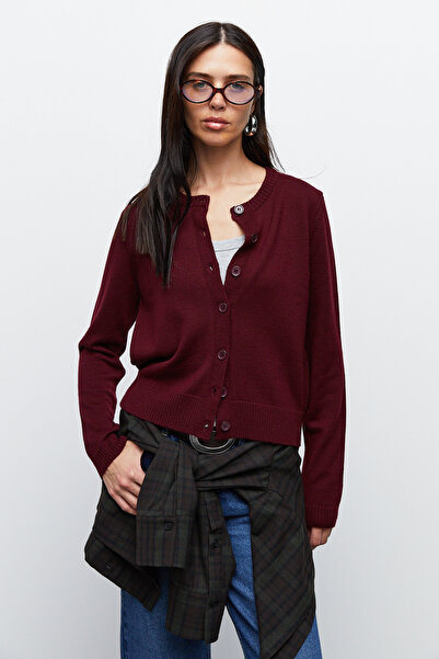 urban focus Zero Collar Wool Cardigan