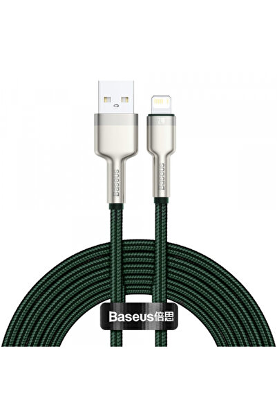 Apple Baseus Cafule Metal Series USB-A - Lightning Data and Charging Cable, 18W, 2m, Green CALJK-B06