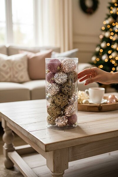 Happyland Hapyyland Christmas Pine Tree Ornament Rose Gold Luxury Christmas B...