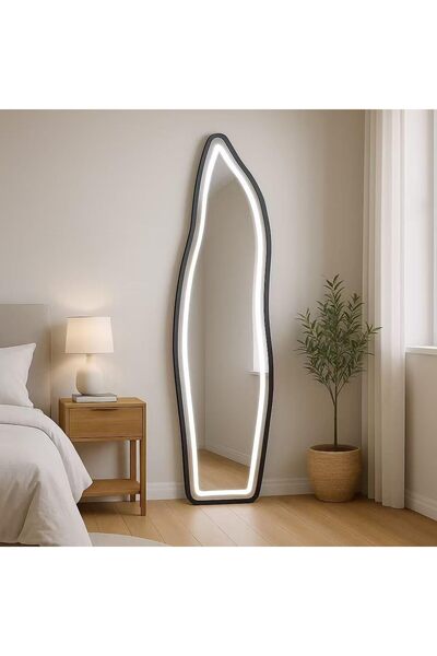 KEKE مرآة LED عالية الدقة مثبتة على الحائط على شكل سحابة بطول كامل 50 × 160 سم