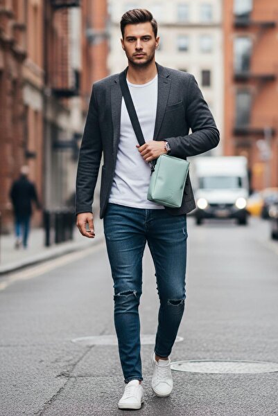 Brandsmiths حقيبة كتف أنيقة من ساج (أداكاي جرين)