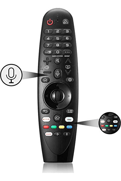 HYX جهاز تحكم بديل ماجيك ريموت MR20GA من إل جي - جهاز تحكم عن بعد عالمي للتلفزيون الذكي مزود بخاصية الصوت والمفاتيح السريعة