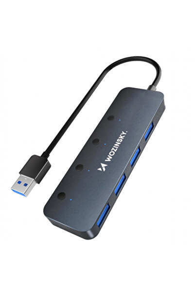 Universal Hub USB WZK WHS080YSS, 4 x USB-A 3.0, Gri