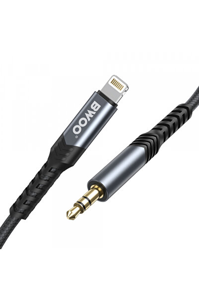 Apple Cablu Audio Lightning - 3.5mm BWOO BO-AUX068, 1.2m, Negru