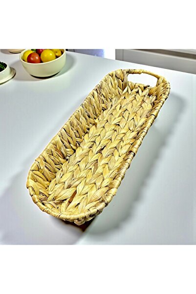 SepetçiBaba Muz Hasırı Oval Hasır Meyvelik Havluluk Sunumluk Sepet - 25170