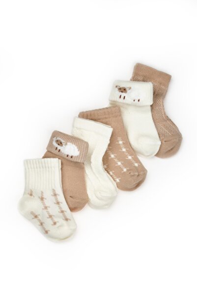 BabyCosy Organic Wear Set of 6 pairs of newborn socks, beige, BabyCosy