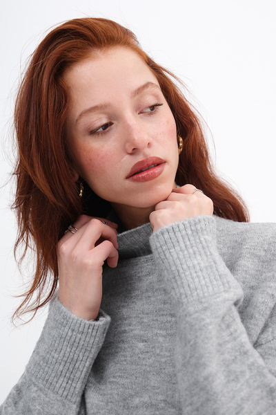 Addax Mock Neck Knitwear Sweater K3448