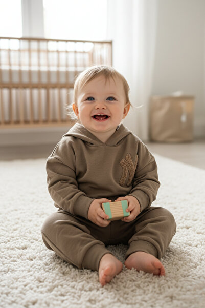 zubi baby & kids wear Brown Hooded Children's Tracksuit Set