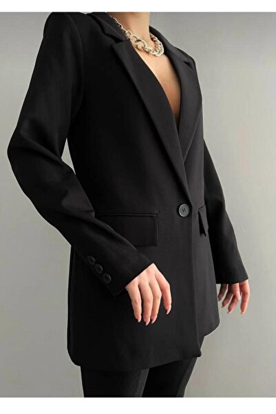 Genel Markalar SİYAH BLAZER TEK DÜĞMELİ CEKET