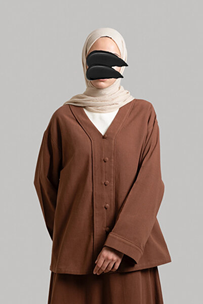 Lemaye Μπουφάν από φυσικό λινό - Καφέ