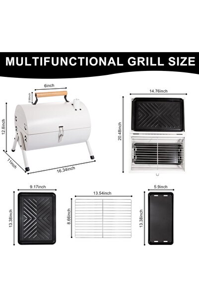 Generic Supernal Tabletop Charcoal BBQ Grill - Portable Tabletop Charcoal Grill (White)