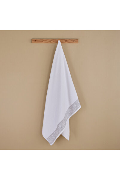 Home Box White Haven Geo Lux- Cotton Zero Twist- Bath Sheet- 90x150 cms-White...