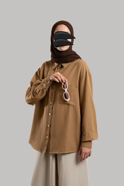 Emare Classic Collar Linen Shirt - Mustard