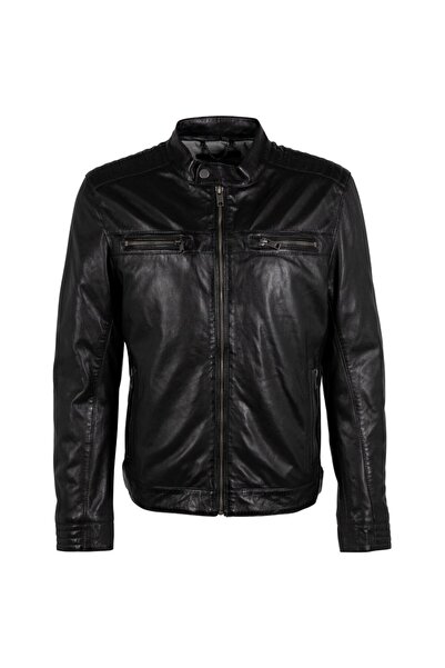 mauritius Deercraft Men's Leather Jacket Black DMCetos