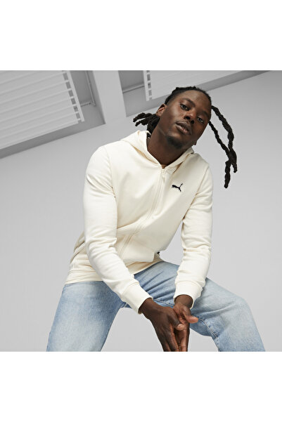 Puma BETTER ESSENTIALS FZ Hoodie Bej Erkek Fermuarlı Ceket