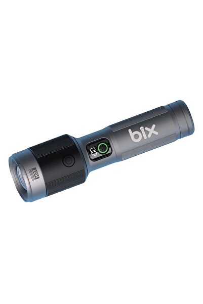 Bix BX5101FL 2300 Lümen 60W Led El Feneri Teleskopik Zoom Metal Gövdeli Şarj Edilebilir 850 Metre Uz