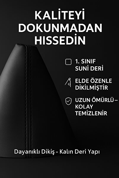 AutoDesign Audi Tt Black Artificial Leather Black Sport Stitching Gear Shift Boot