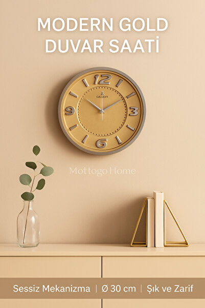 Mottogo Modern Framed Wall Clock 30 cm – Silent Mechanism Decorative Clock