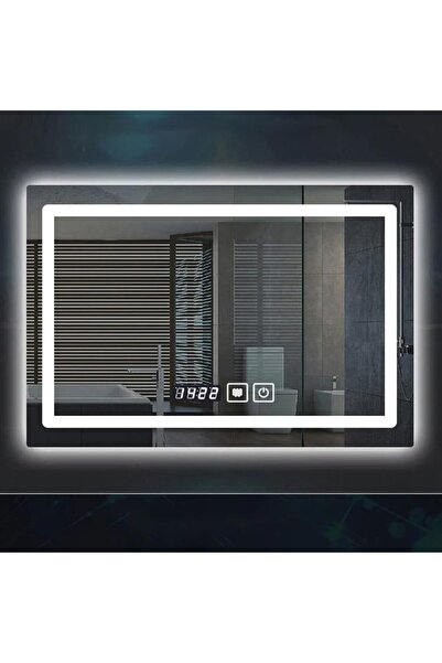 KEKE Multifunctional Horizontal Smart Mirror Frameless LED Light Sensor Touch Defog Time Temp 100 X 80 CM