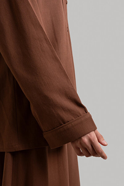 Lemaye Μπουφάν από φυσικό λινό - Καφέ