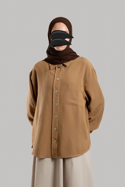 Emare Classic Collar Linen Shirt - Mustard