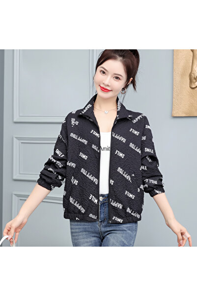 dorbe Casual Women's Long Sleeves Zipper Jacket With Fun Print