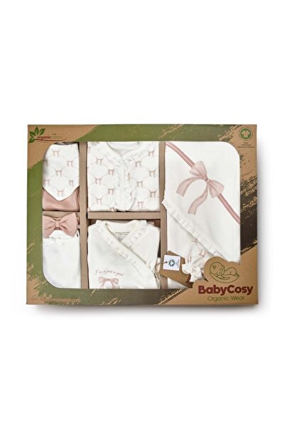 BabyCosy Organic Wear Комплект от 10 части за новородени, Панделка, пудра, 10...