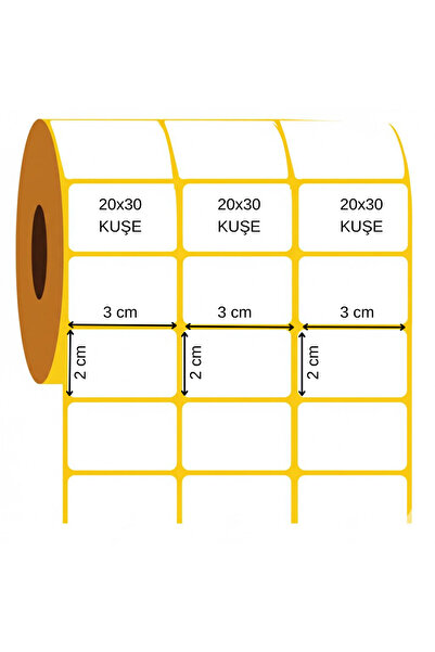 Noctisse Etiket 20X30 Kuşe Etiket (2cmx3cm ) Kuşe Etiket 3000 Adet 40mm Masura