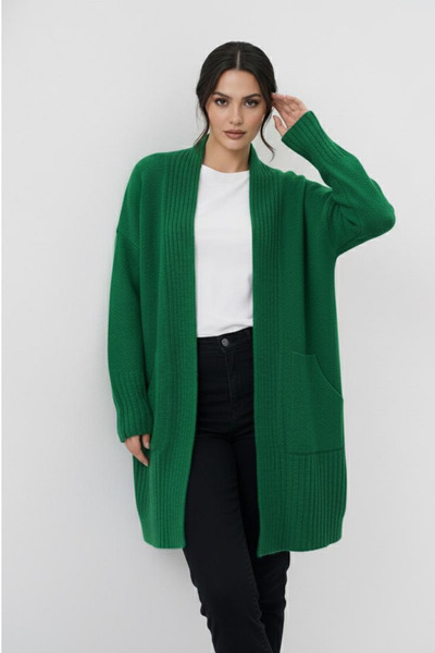 MILANOFOX Women's Oversized Textured Washable Thick Soft Pocketed Knitwear Cardigan