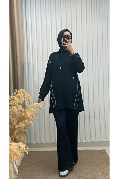 MERVE TESETTÜR Δερμάτινο Σετ με Πέτρες με Λεπτομέρειες