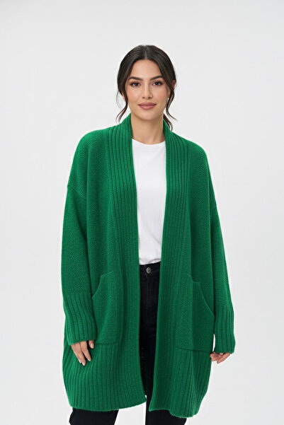 MILANOFOX Women's Oversized Textured Washable Thick Soft Pocketed Knitwear Cardigan