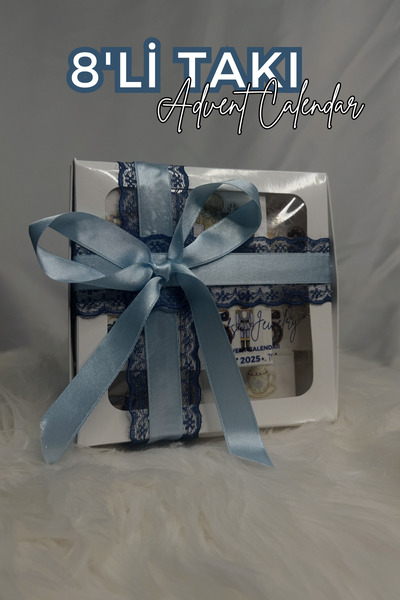 Elifsu Jewelry 8'li Takı Advent Calendar Hediye Seti - Sürpriz Yılbaşı Takvim...